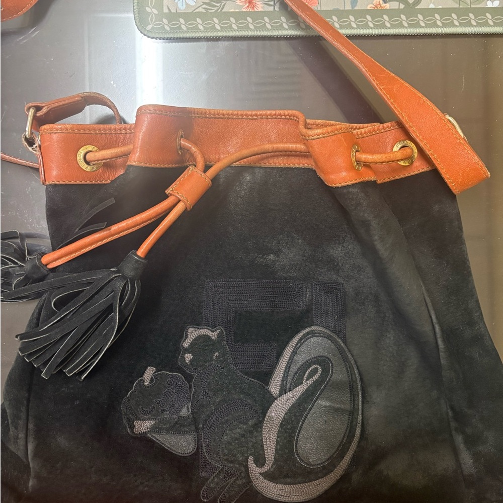 Fendi Black and Tan Shoulder Bag